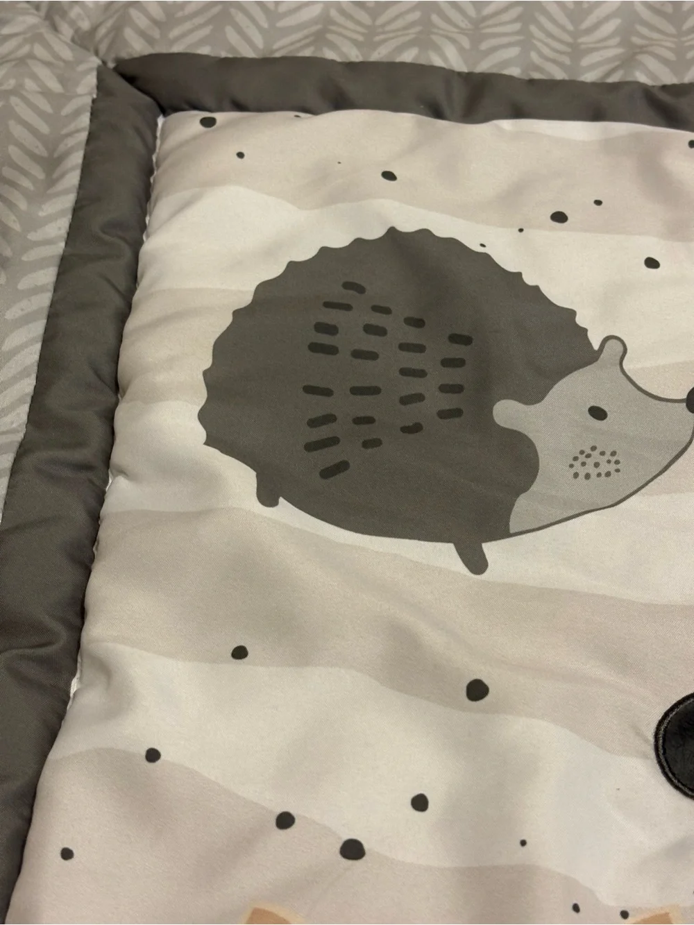 Peanut Shell Woodland Walk Animal Baby Crib Quilt Appliqué Fox Moose Owl Raccoon